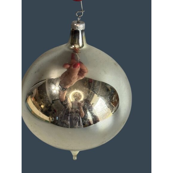 Vintage Italian Glass Diorama Praying Angel Ornament With Spun Cotton Wings 4.5 - Picture 5 of 6